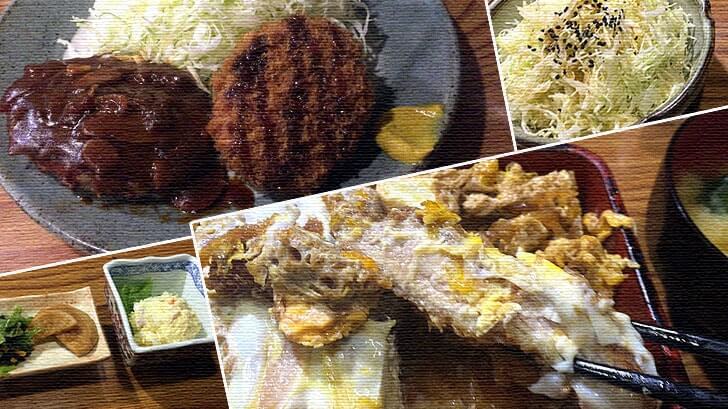 末広町近くの老舗『かつ進』絶品かつ重定食とハンバーグ定食