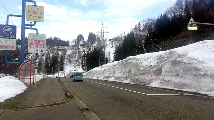 背の丈ほどの雪が残る津南町の信濃川沿いを散歩【新潟旅行】