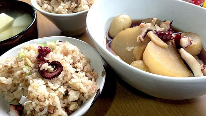釣ったマダコをタコ飯と煮物に!千葉館山堤防で釣ったタコが旨い 釣ったマダコをタコ飯と煮物に!千葉館山堤防で釣ったタコが旨い