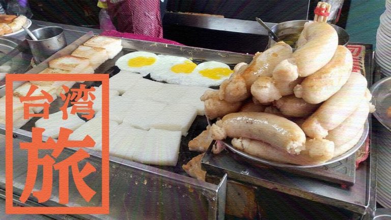 台中第二市場の王記菜頭粿糯米腸の大根餅セットでローカル朝飯！