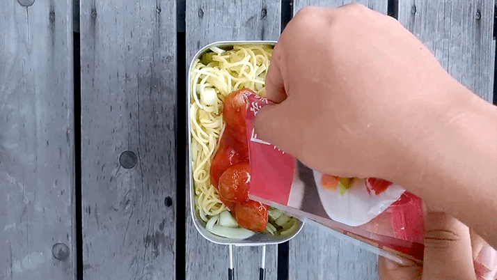 メスティンでミートボールパスタ!コンビニミートボールで簡単に メスティンでミートボールパスタ!コンビニミートボールで簡単に