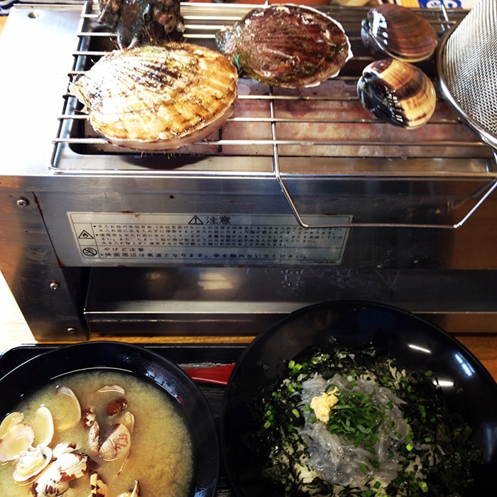 浜焼き盤洲とあさりラーメン海花　木更津・富津食巡り！！